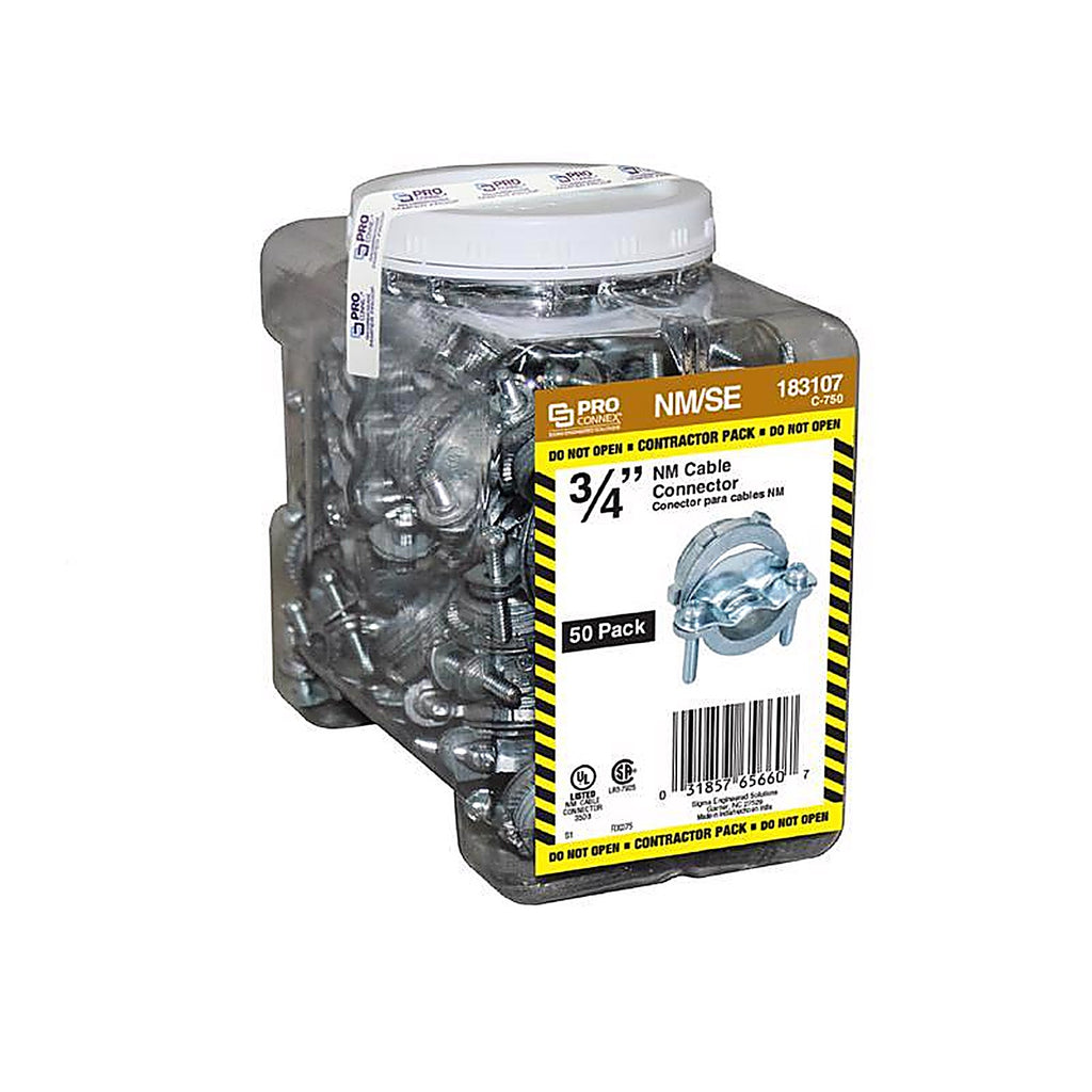 Sigma Electric C-750 ProConnex NM/SE Clamp Cable Connector 50/Pack