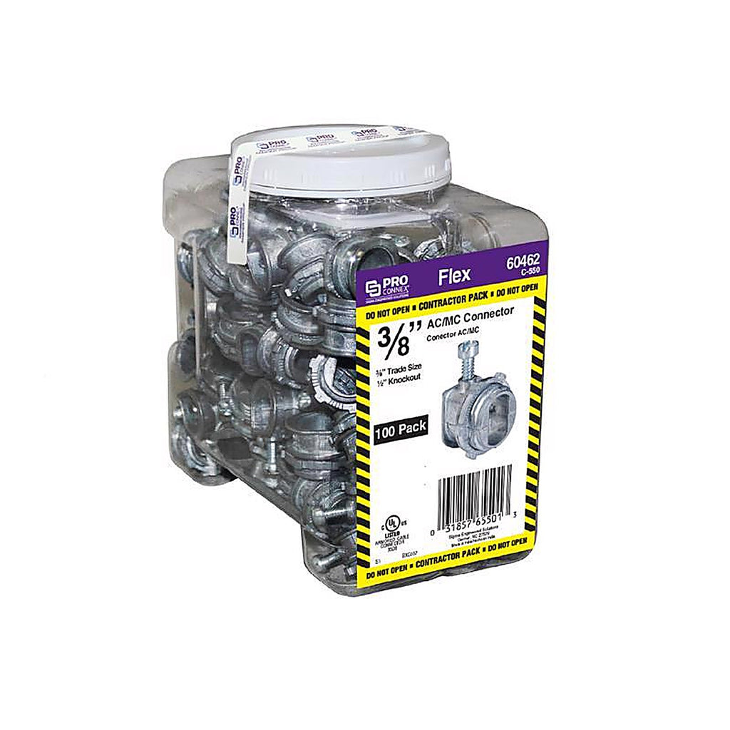 Sigma Electric C-550 3/8 in. Dia. Die-Cast Zinc Flex Connector For AC and MC 100/Pack