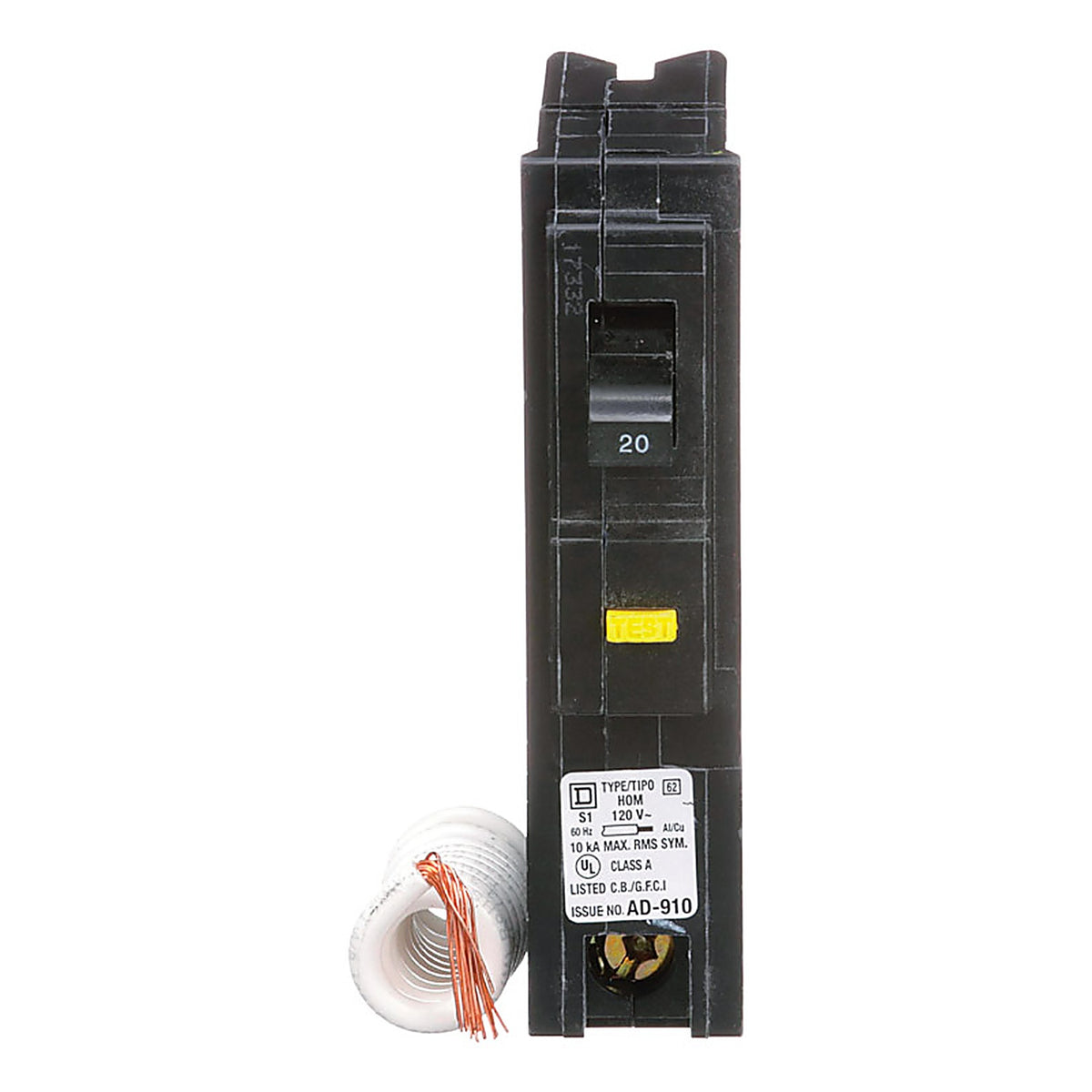Square D HOM120GFICP HomeLine 20 amps Surge Single Pole Circuit Breaker