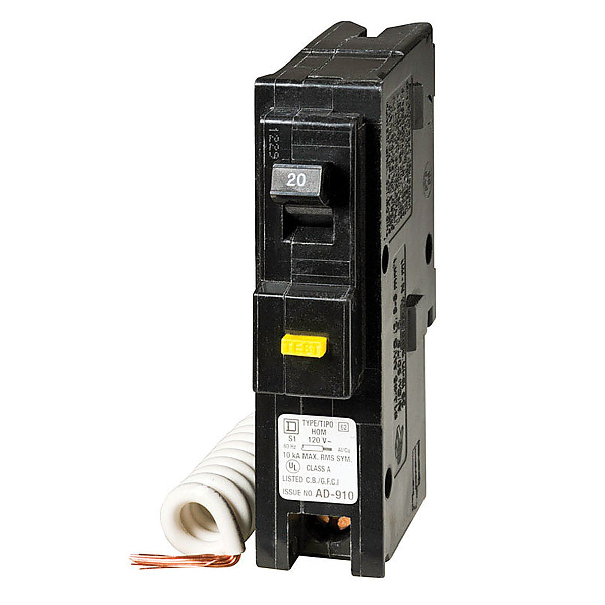 Square D HOM120GFICP HomeLine 20 amps Surge Single Pole Circuit Breaker