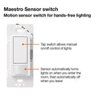 Lutron MS-OPS2H-IV Maestro Occupancy Single pole Motion Sensor Switch Ivory 1/Pack