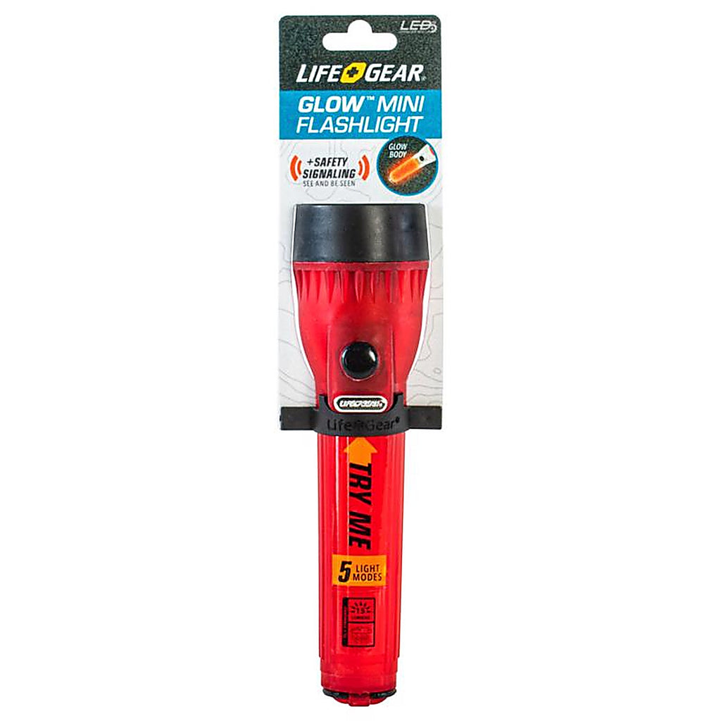 Life Gear LG124 Glow 8 Lumens Red LED Flashlight AA Battery