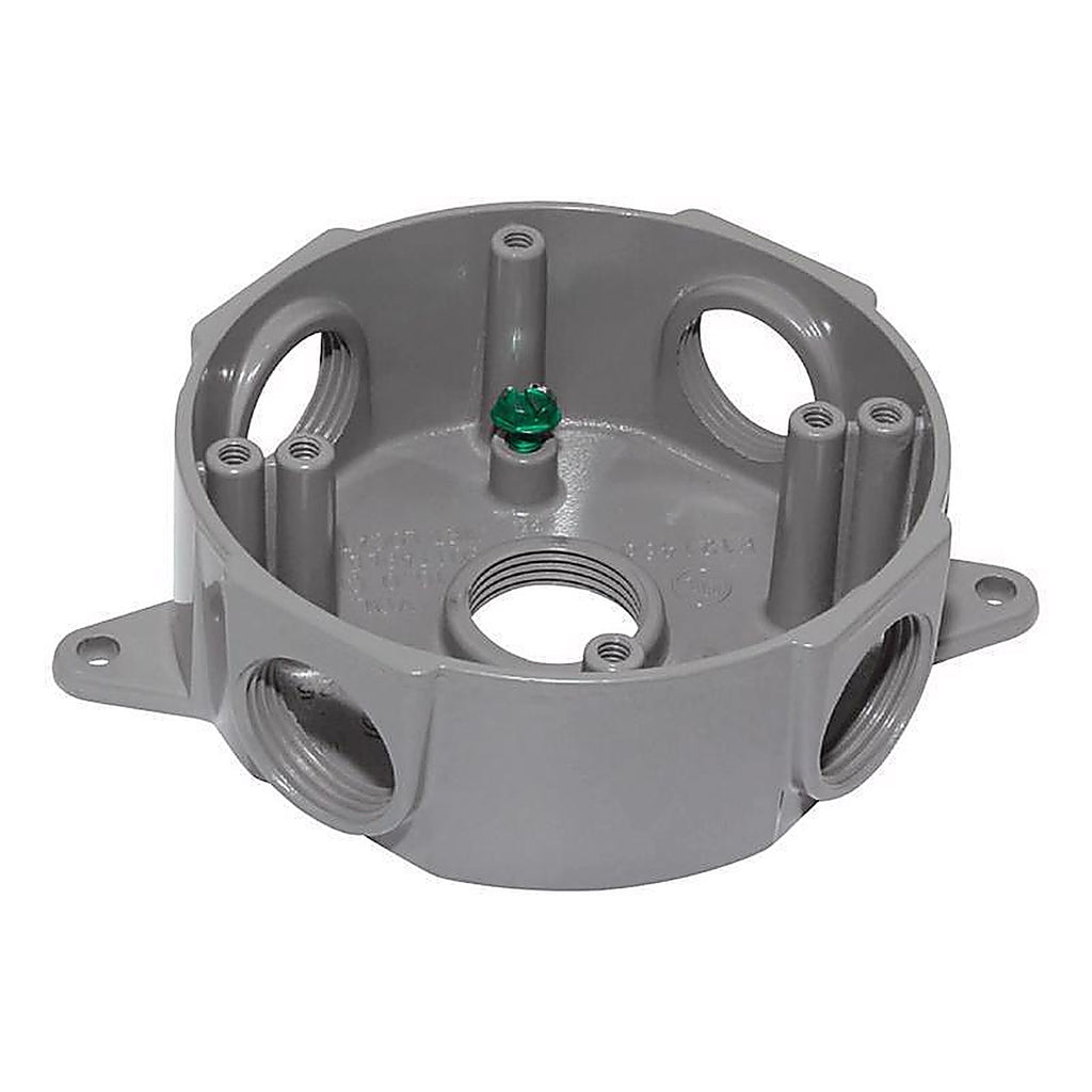 Sigma Electric 143854 5-1/2 in. Round Metallic Weatherproof Box Gray