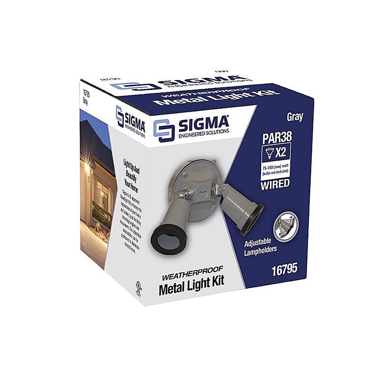 Sigma Electric 16795 Switch Controlled Gray Lamp Holder Kit Hardwired