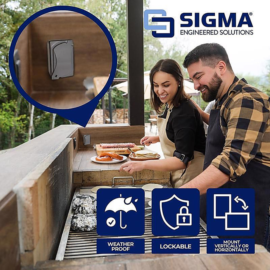 Sigma Electric 16449 Rectangle Metal 1 gang GFCI Outlet Kit For Wet Locations