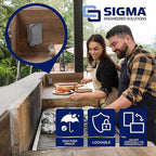 Sigma Electric 16449 Rectangle Metal 1 gang GFCI Outlet Kit For Wet Locations