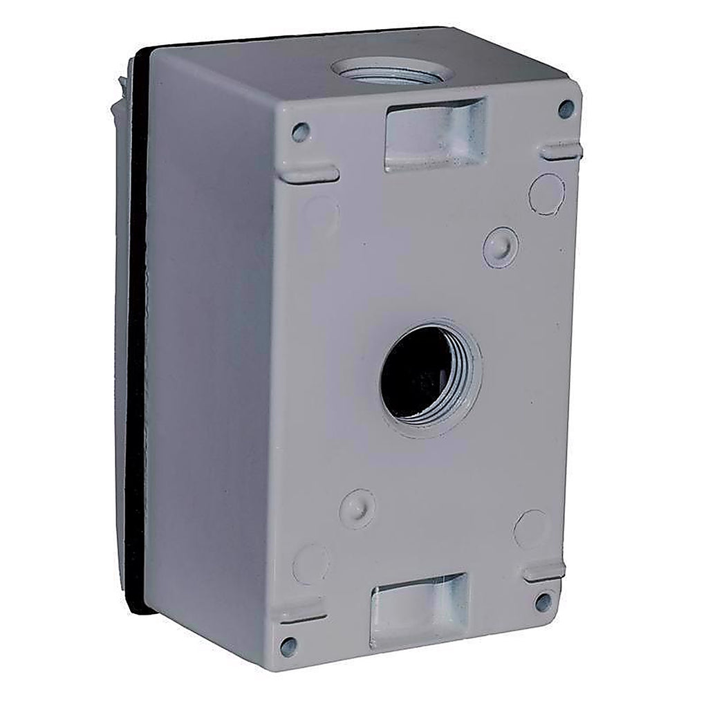 Sigma Electric 16446 Rectangle Metal 1 gang Duplex Outlet Kit For Wet Locations, For Use in Branch Circuit Wiring