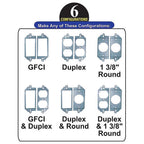 Sigma Electric 14945 Square Plastic 2 gang Universal Cover For Wet Locations