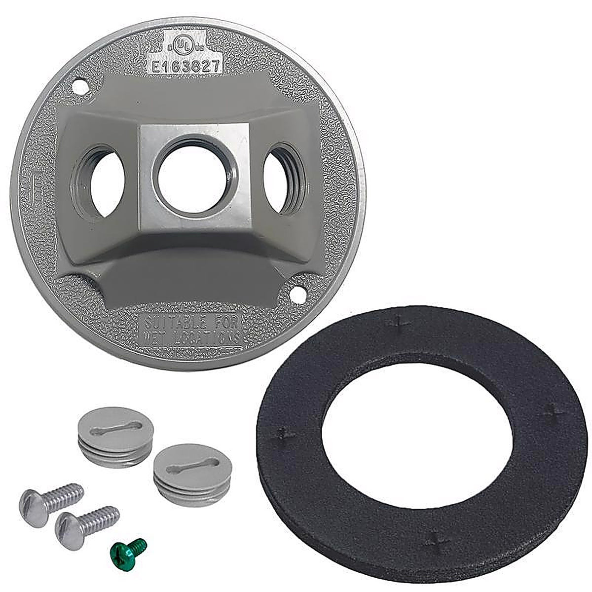 Sigma Electric 14383 Round Metal Lampholder Cover For Wet Locations