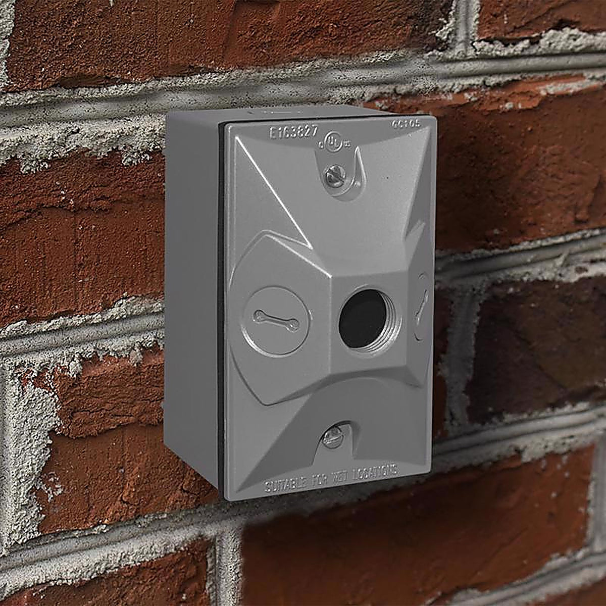 Sigma Electric 14373 Rectangle Metal 1 gang Lampholder Cover For Wet Locations