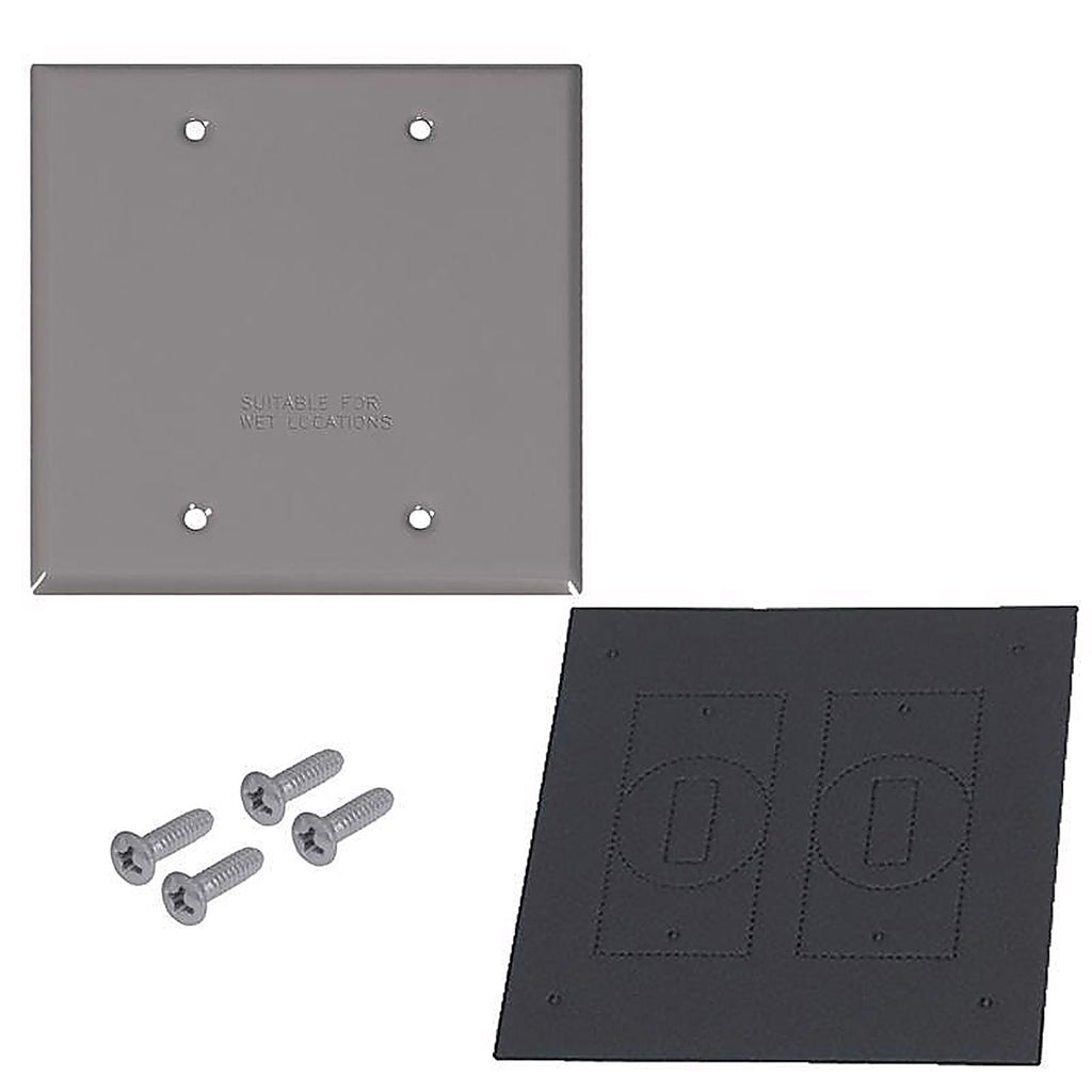 Sigma Electric 14340 Square Steel 2 gang Flat Box Cover For Wet Locations