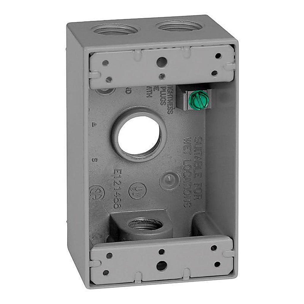Sigma Electric 14251 4-1/2 in. Rectangle Metallic 1 gang Weatherproof Box Gray