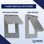 Sigma Electric 14248 Rectangle Metal 1 gang Vertical GFCI Cover For Wet Locations