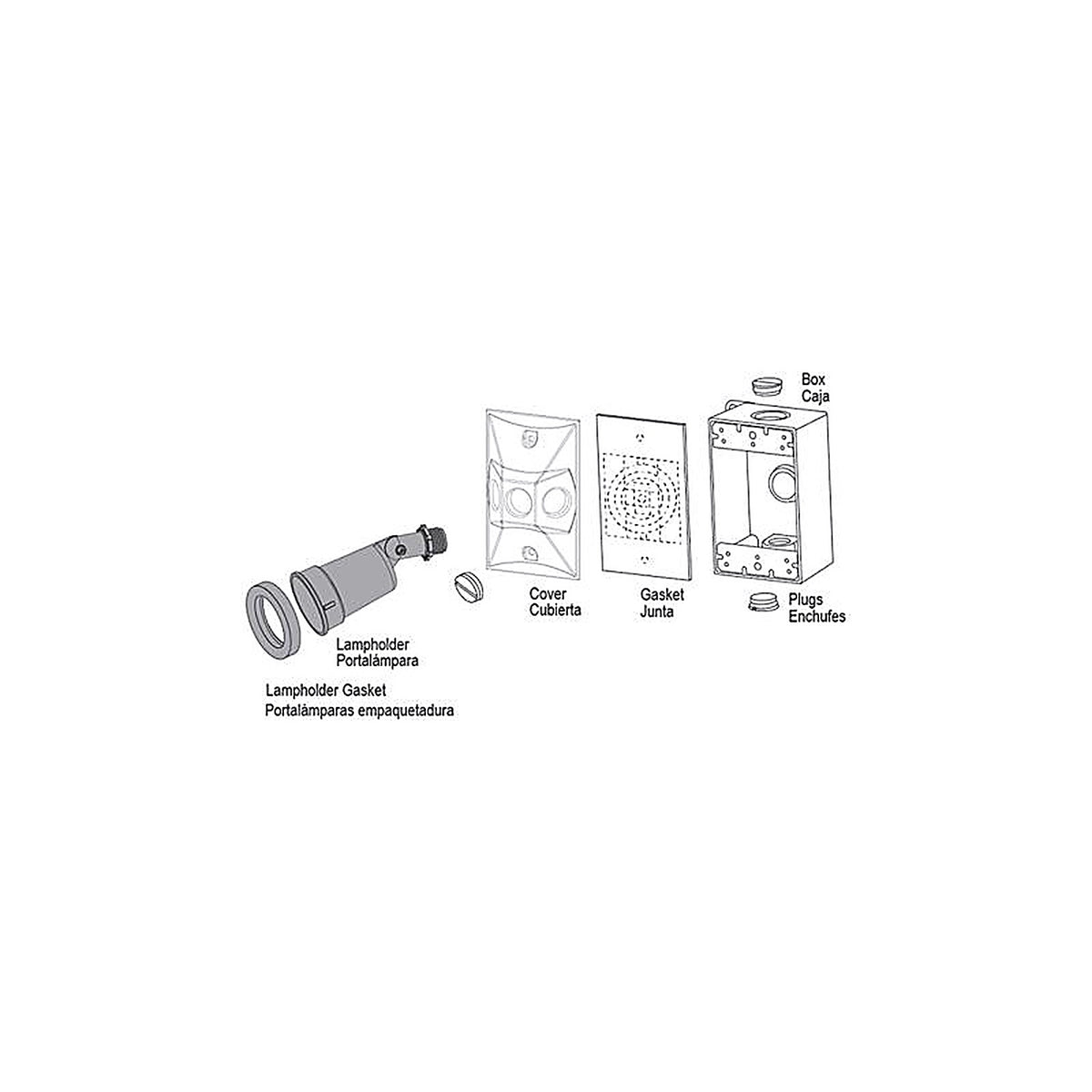 Sigma Electric 14330WH Switch Controlled White Lamp Holder Kit Hardwired