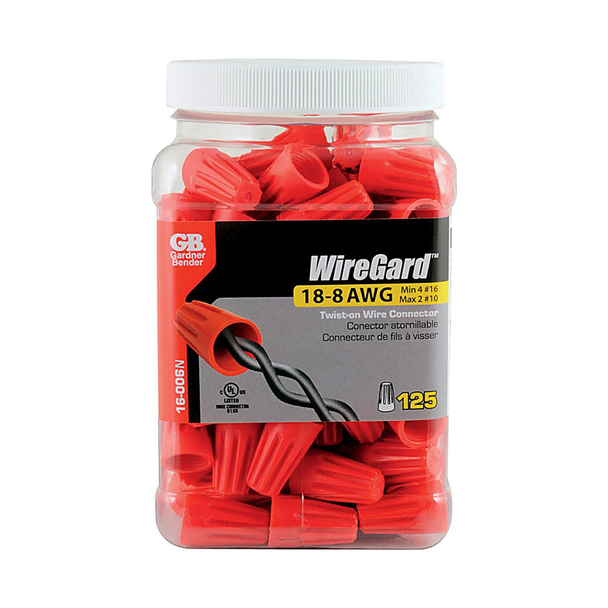 Gardner Bender 16-006N WireGard 18-10 Ga. Copper Wire Wire Connectors Red 125/Pack