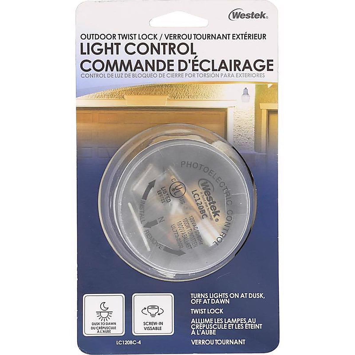 Westek LC120BC-4 Amertac AmerTac Black Photoelectric Twist Lock Light Control 1/Pack