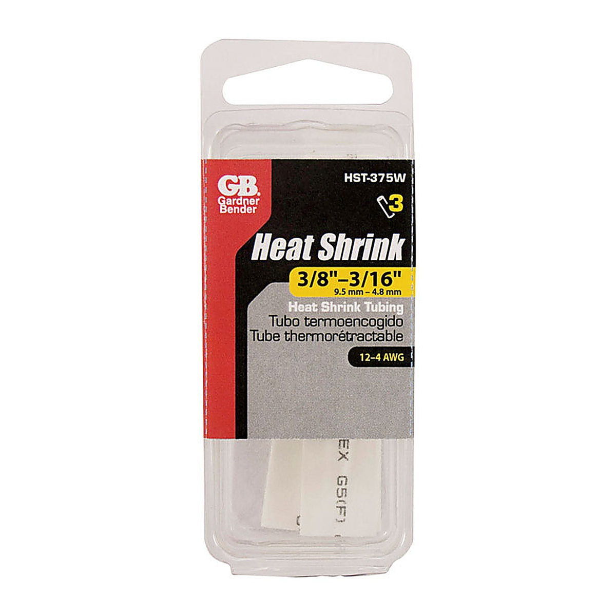 Gardner Bender HST-375W 3/8 in. Dia. Heat Shrink Tubing White 3/Pack