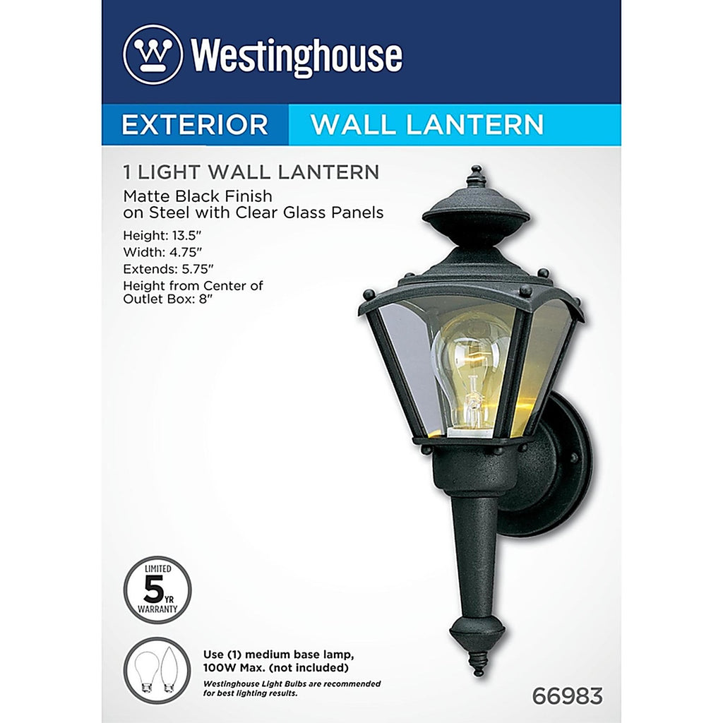 Westinghouse 66983 1-Light Matte Black Wall Sconce