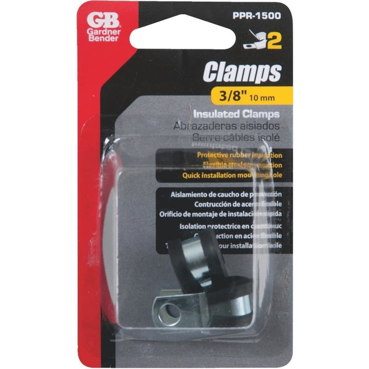 Gardner Bender PPR-1500 3/8 in. Dia. Steel Cable Clamp 2/Pack