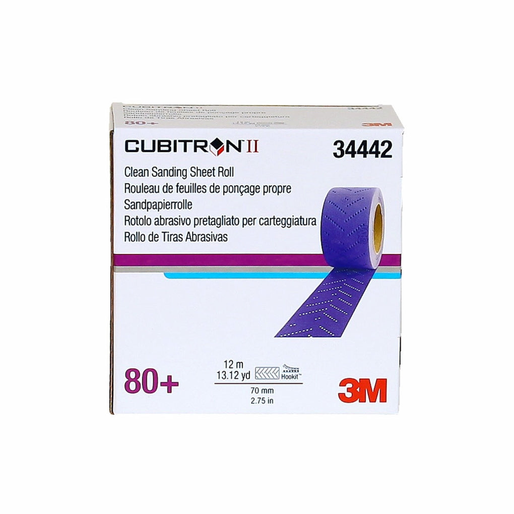 3M 34442 Cubitron II Hookit Clean Sanding Sheet Roll, 80+ grade, 70 mm
