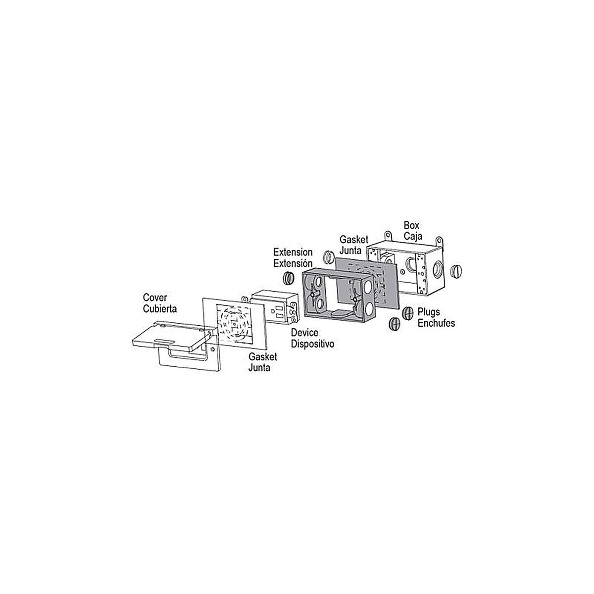 Sigma Electric 14223 4-11/16 in. Rectangle Metallic Extension Ring Gray