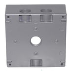 Sigma Electric 14351 4-1/2 in. Square Metallic 2 gang Weatherproof Box Gray