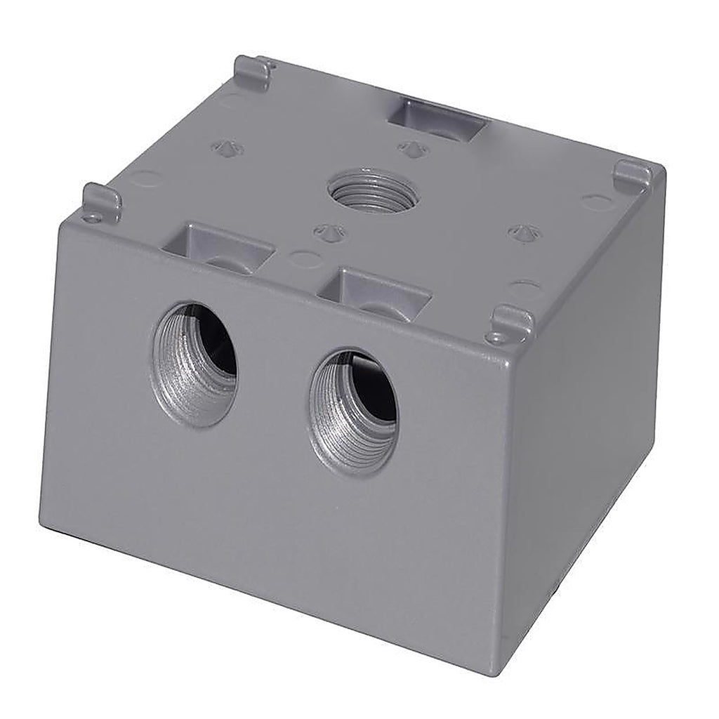 Sigma Electric 14351 4-1/2 in. Square Metallic 2 gang Weatherproof Box Gray
