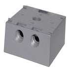 Sigma Electric 14351 4-1/2 in. Square Metallic 2 gang Weatherproof Box Gray