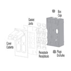 Sigma Electric 14351 4-1/2 in. Square Metallic 2 gang Weatherproof Box Gray