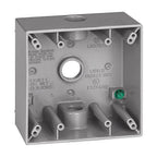 Sigma Electric 14352 4-1/2 in. Square Metallic 2 gang Weatherproof Box Gray