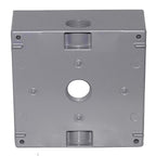 Sigma Electric 14352 4-1/2 in. Square Metallic 2 gang Weatherproof Box Gray