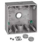 Sigma Electric 14352 4-1/2 in. Square Metallic 2 gang Weatherproof Box Gray