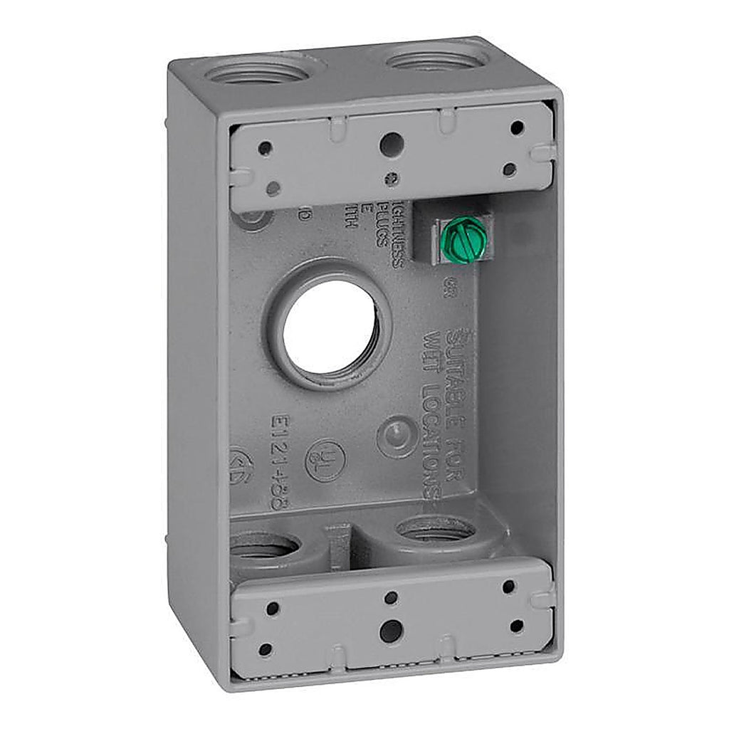 Sigma Electric 14251-5 4-1/2 in. Rectangle Metallic 1 gang Weatherproof Box Gray