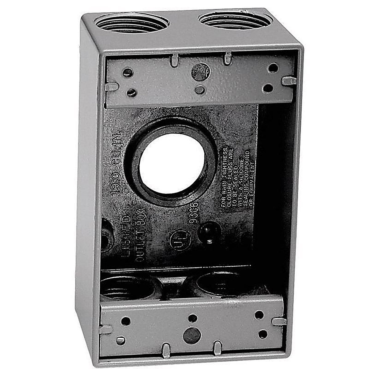 Sigma Electric 14251-5 4-1/2 in. Rectangle Metallic 1 gang Weatherproof Box Gray