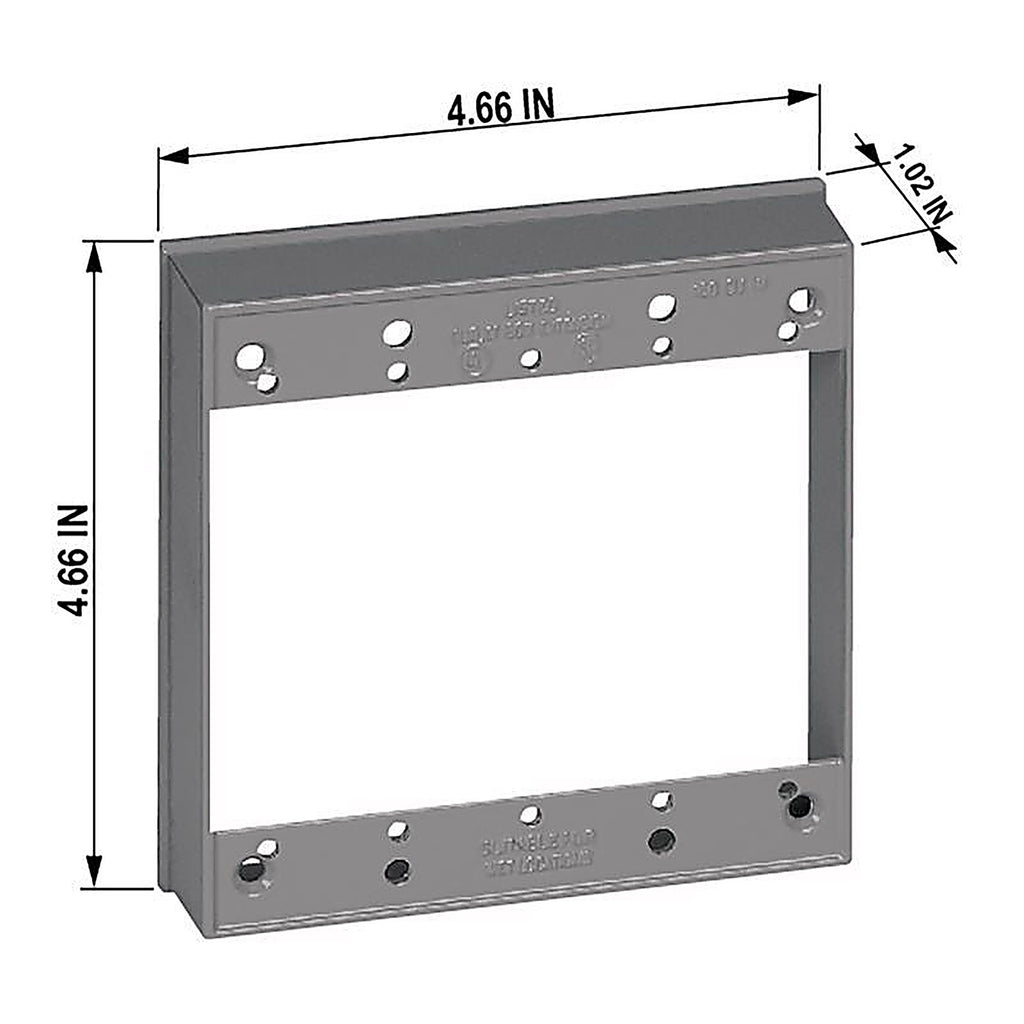 Sigma Electric 14323 4-5/8 in. Square Metallic Extension Ring Gray