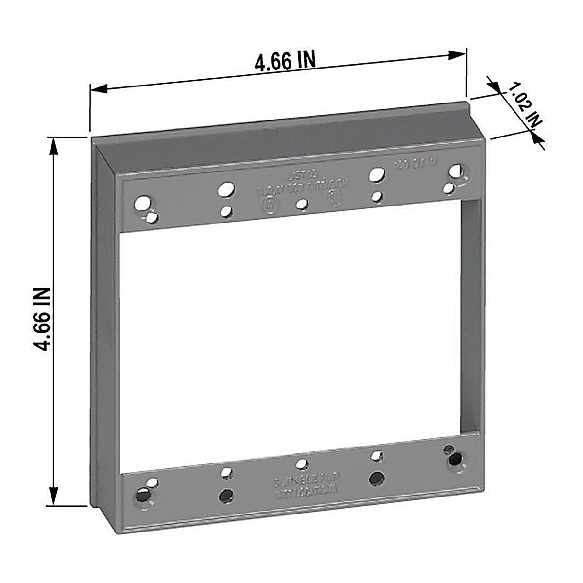 Sigma Electric 14323 4-5/8 in. Square Metallic Extension Ring Gray