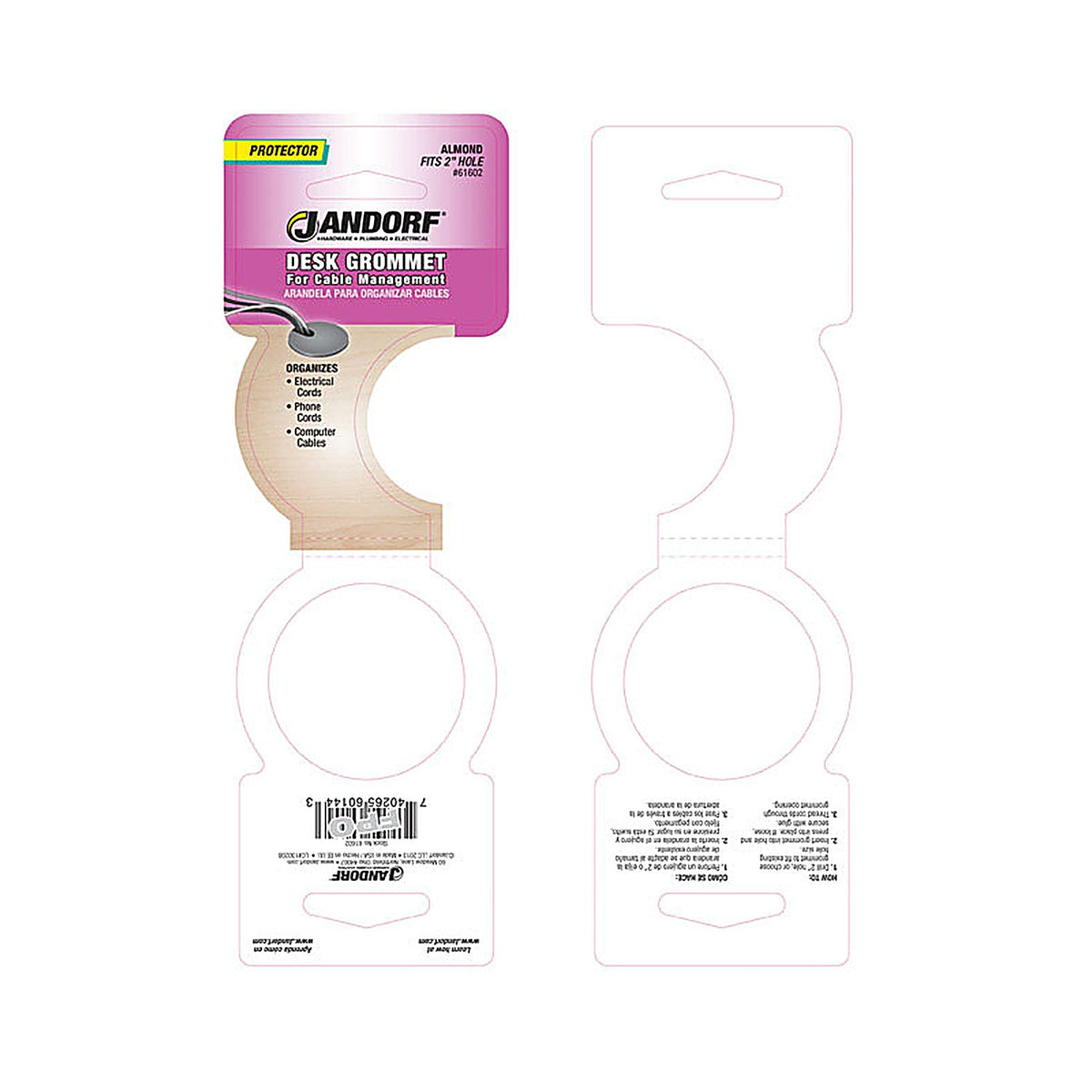 Jandorf 61602 2 in. Computer Grommet 1/Pack