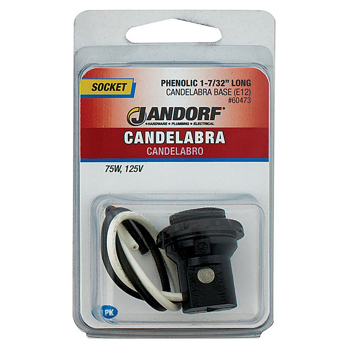 Jandorf 60473 Phenolic Candelabra Base Socket 1/Pack