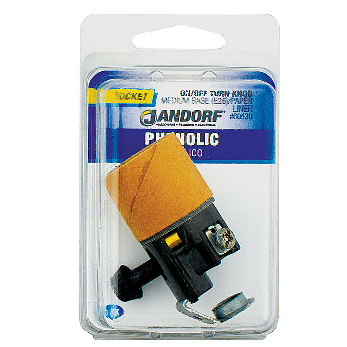 Jandorf 60530 Phenolic Medium Base Turn Knob Socket 1/Pack