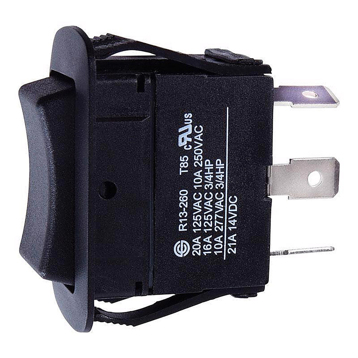 Jandorf 61101 20 amps Single Pole Rocker Automotive/Marine Switch Black 1/Pack