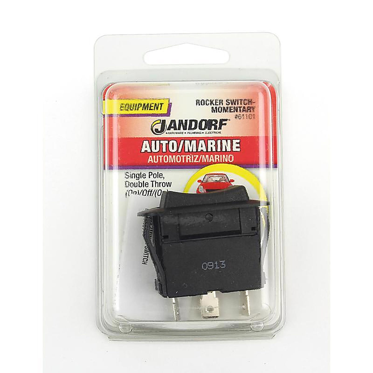Jandorf 61101 20 amps Single Pole Rocker Automotive/Marine Switch Black 1/Pack