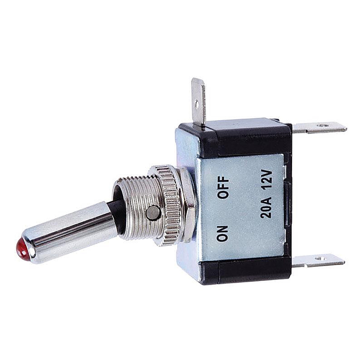Jandorf 61110 20 amps Single Pole Toggle Automotive/Marine Switch Black/Silver 1/Pack