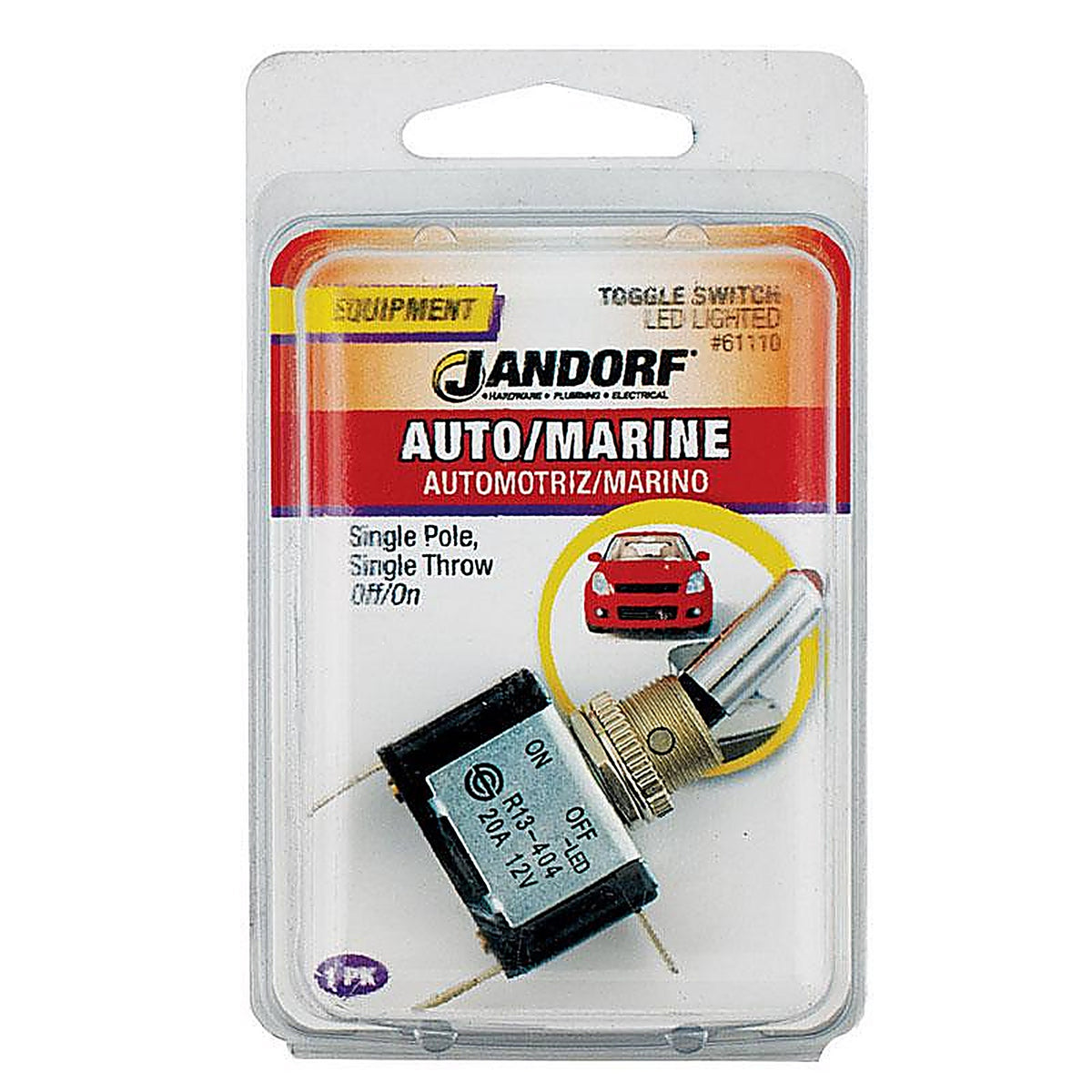 Jandorf 61110 20 amps Single Pole Toggle Automotive/Marine Switch Black/Silver 1/Pack