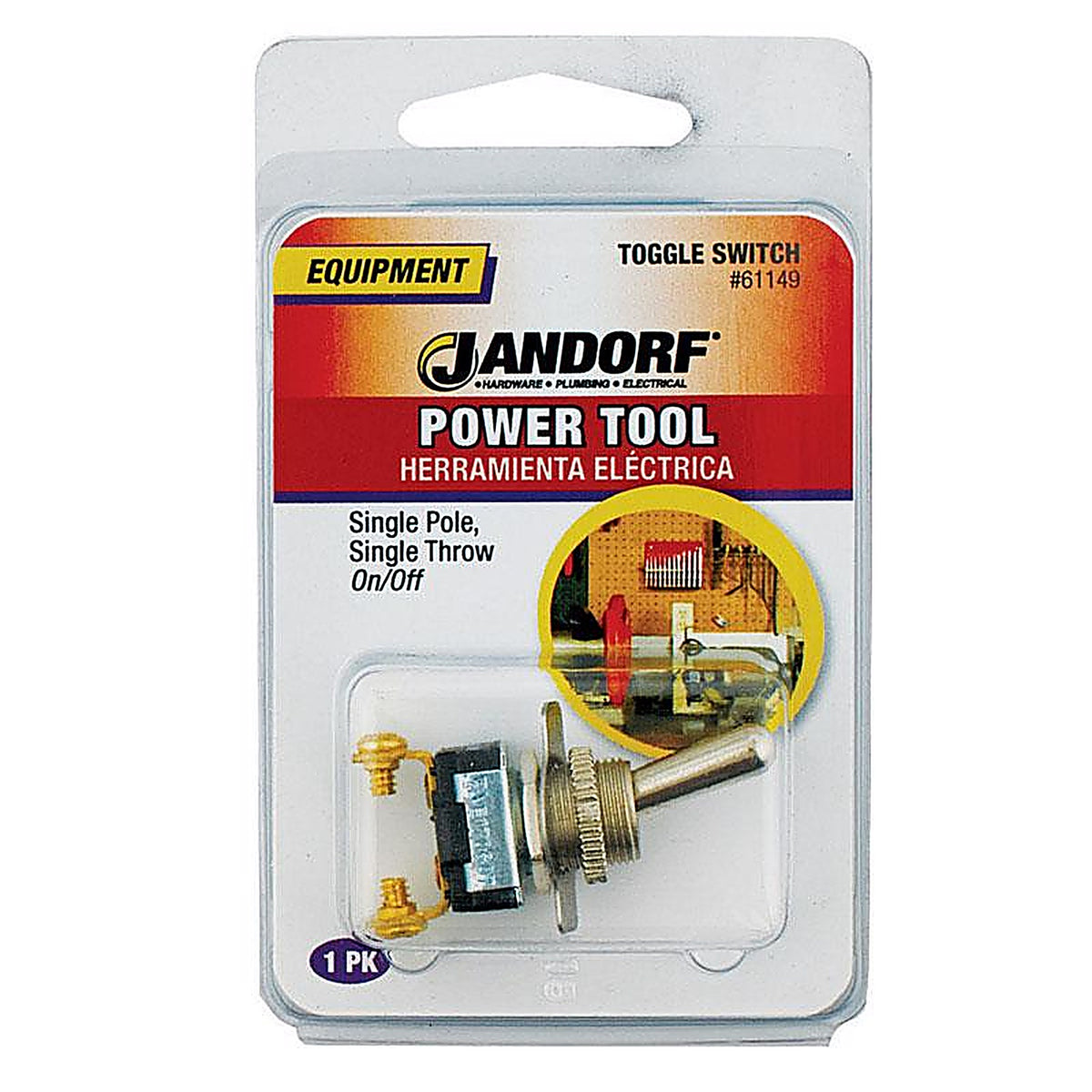 Jandorf 61149 15 amps Single Pole Toggle Power Tool Switch Silver 1/Pack
