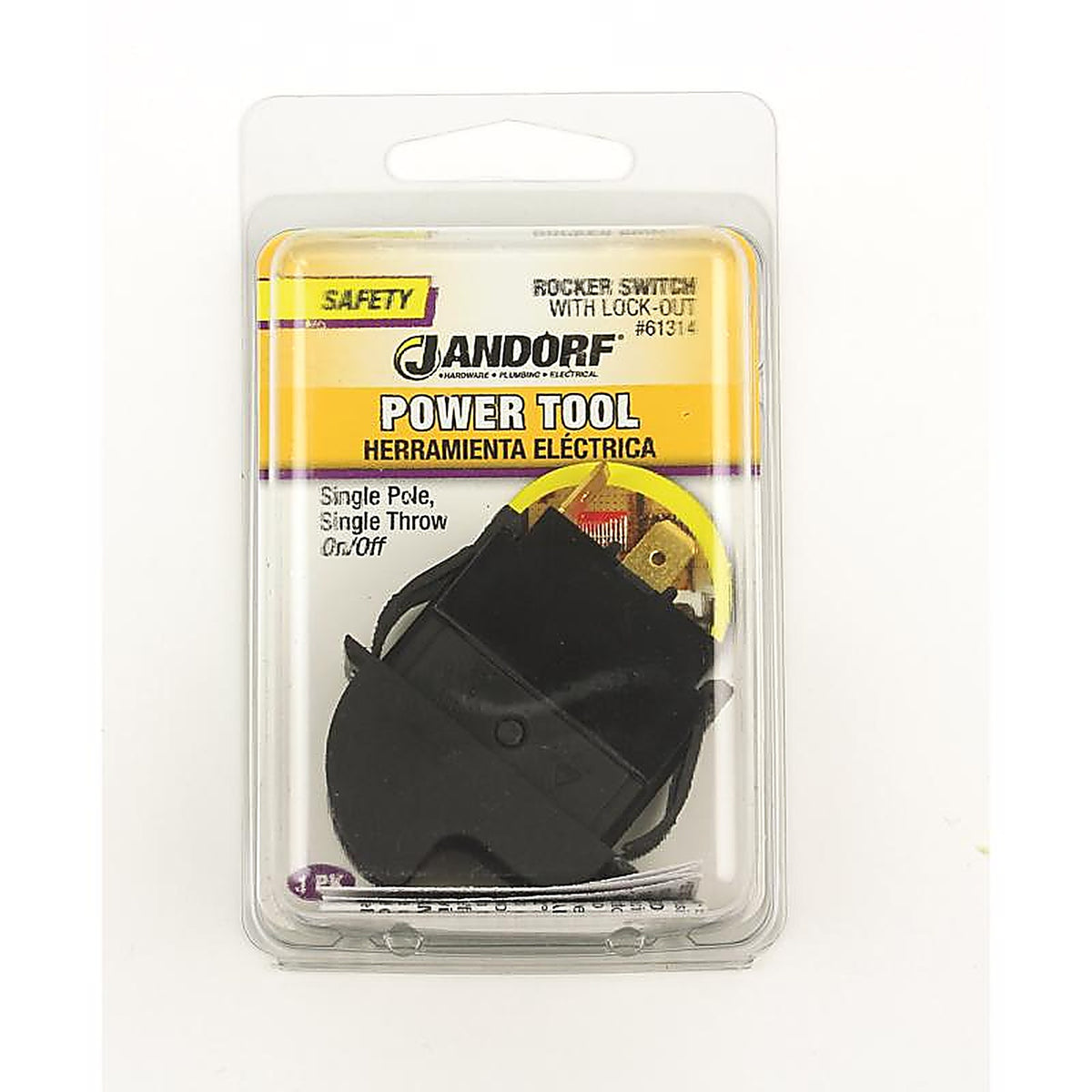 Jandorf 61314 20 amps Single Pole Rocker Power Tool Switch Black/Red 1/Pack