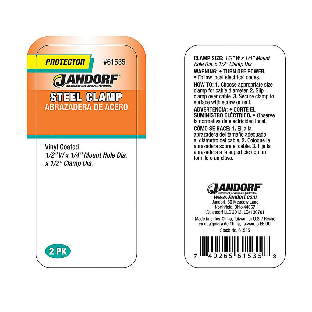 Jandorf 61535 1/2 in. Dia. Steel Clamp 2/Pack