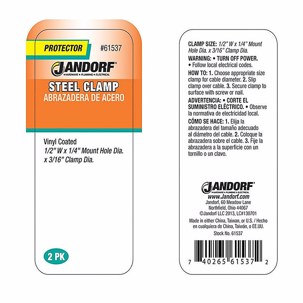 Jandorf 61537 3/16 in. Dia. Steel Clamp 2/Pack