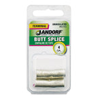 Jandorf 60763 4 Ga. Uninsulated Wire Terminal Butt Splice Silver 2/Pack