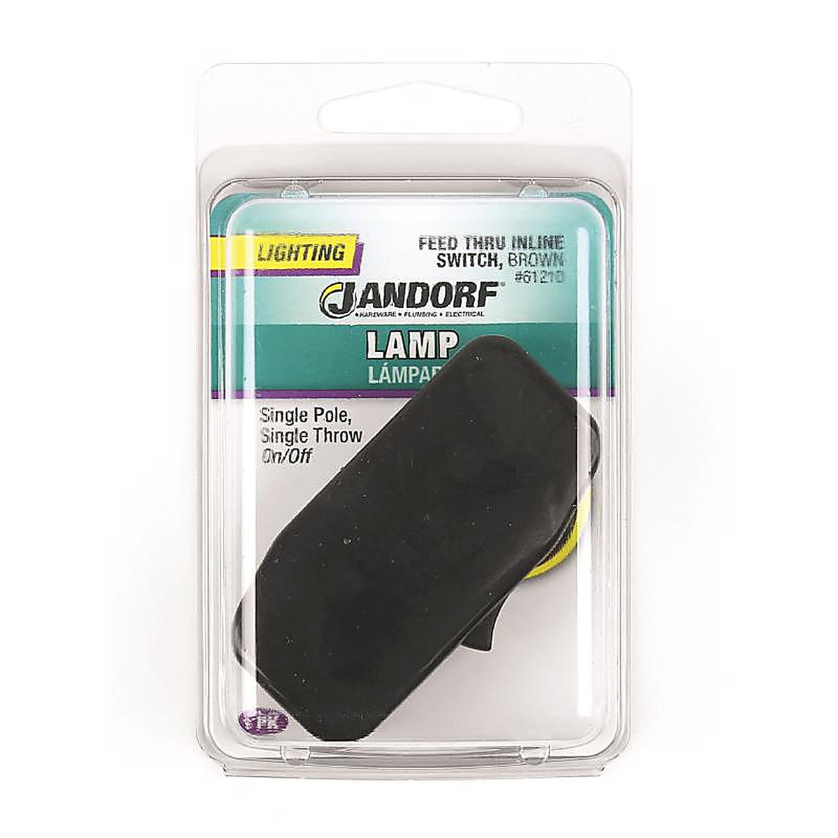 Jandorf 61210 3 amps Single Pole Feed Through Appliance Switch Brown 1/Pack