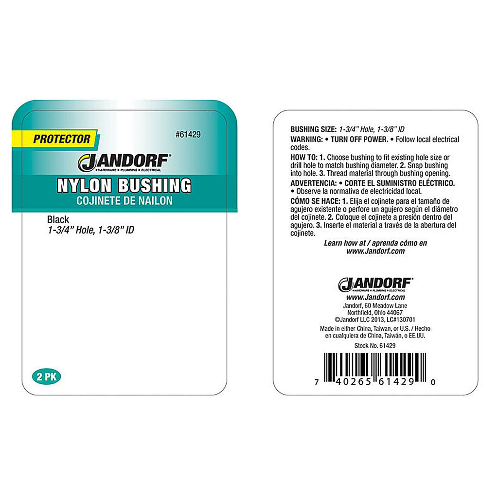 Jandorf 61429 1-3/4 in. Nylon Bushing 1/Pack